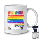 Personalized Custom Name Kiss Whoever You Want; Cheerful LGBTQ Vintage; Rainbow Gay Flag T-Shirt