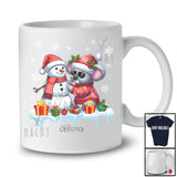 Personalized Custom Name Koala Bear Build Snowman; Lovely Snow Santa Koala Bear; Family T-Shirt