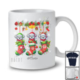 Personalized Custom Name Koala Bear In Three Christmas Socks; Lovely X-mas Lights Snow T-Shirt