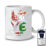 Personalized Custom Name LOVE CNA Life; Merry Christmas Plaid Snowman Needle Stethoscope Nurse T-Shirt