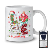 Personalized Custom Name LOVE Lunch Lady; Lovely Christmas Plaid Ornament Cooking Tools T-Shirt