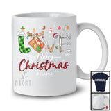 Personalized Custom Name LOVE Merry Christmas; Proud Plaid Lunch Lady Tools; Jobs Careers T-Shirt