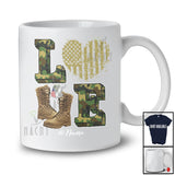 Personalized Custom Name LOVE; Amazing Father's Day Veterans Day American Flag Heart Shape T-Shirt