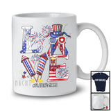 Personalized Custom Name LOVE, Joyful 4th Of July Saxophone Player, Musical Instrument Patriotic T-Shirt