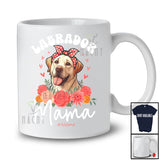 Personalized Custom Name Labrador Mama; Adorable Mother's Day Flowers Bandana; Family T-Shirt