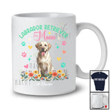 Personalized Custom Name Labrador Retriever Mom; Amusing Mother's Day Flowers Paws; Family T-Shirt