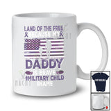 Personalized Custom Name Land Free My Daddy Is Brave; Lovely Military Child Vintage US Flag T-Shirt
