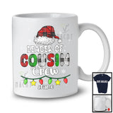 Personalized Custom Name Leader Of Cousin Crew; Amazing Christmas Plaid Santa; Family T-Shirt