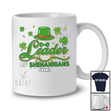 Personalized Custom Name Leader Of Shenanigans; Joyful St. Patrick's Day Leprechaun Shamrocks T-Shirt