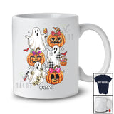 Personalized Custom Name Leopard Plaid Ghost Pumpkin Drinking Wine; Horror Halloween Drunker T-Shirt