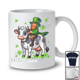 Personalized Custom Name Leprechaun Riding Cow; Lovely St. Patrick's Day Shamrocks; Family T-Shirt