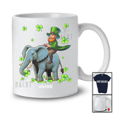 Personalized Custom Name Leprechaun Riding Elephant; Lovely St. Patrick's Day Shamrocks; Family T-Shirt