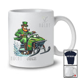 Personalized Custom Name Leprechaun Snowmobiling; Amusing St. Patrick's Day Irish Family T-Shirt