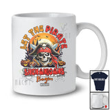 Personalized Custom Name Let The Pirate Shenanigans Begin; Creepy Halloween Moon Skull T-Shirt