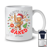 Personalized Custom Name Let's Get Baked; Awesome Christmas Lights Santa Gingerbread; Baker T-Shirt