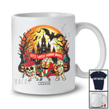 Personalized Custom Name Let's Watch Horror Movies; Scary Halloween Moon Skeleton Mummy T-Shirt