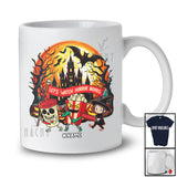 Personalized Custom Name Let's Watch Horror Movies; Scary Halloween Moon Skeleton Witch T-Shirt