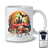 Personalized Custom Name Let's Watch Horror Movies; Scary Halloween Moon Skeleton Zombie T-Shirt