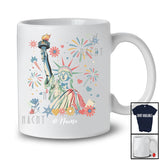 Personalized Custom Name Liberty Retro; Colorful Patriotic 4th Of July Flowers; US Family T-Shirt