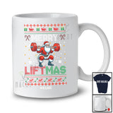 Personalized Custom Name Liftmas; Fantastic Christmas Sweater Santa Weightlifting; Gym Workout T-Shirt