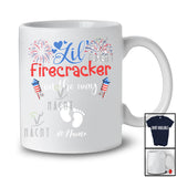 Personalized Custom Name Lil' Firecracker On The Way; Amusing 4th Of July Pregnancy; Patriotic T-Shirt