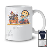 Personalized Custom Name Lion Sloth Raccoon On Tractor; Horror Halloween Wild Animals Farmer T-Shirt