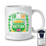 Personalized Custom Name Little Irish On St. Patrick's Day Except The British; Lovely UK Flag Family T-Shirt
