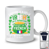 Personalized Custom Name Little Irish On St. Patrick's Day Except The French; Lovely France Flag T-Shirt