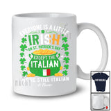 Personalized Custom Name Little Irish On St. Patrick's Day Except The Italian; Lovely Italy Flag Family T-Shirt