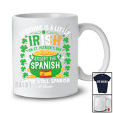 Personalized Custom Name Little Irish On St. Patrick's Day Except The Spanish; Lovely Spain Flag T-Shirt