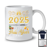 Personalized Custom Name Loading Happy New Year 2025; Cheerful New Year Fireworks Drinking T-Shirt