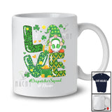 Personalized Custom Name Love Dispatcher Squad; Lovely St. Patrick's Day Gnome Leopard T-Shirt