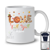 Personalized Custom Name Love Fall Y'All; Amazing Thanksgiving Autumn Basketball Player; Sport T-Shirt