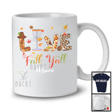 Personalized Custom Name Love Fall Y'All; Amazing Thanksgiving Autumn Disc Golf Player; Sport T-Shirt