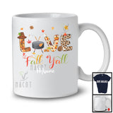 Personalized Custom Name Love Fall Y'All; Amazing Thanksgiving Autumn Hockey Player; Sport T-Shirt