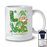 Personalized Custom Name Love Lunch Lady Squad; Lovely St. Patrick's Day Gnome Leopard T-Shirt
