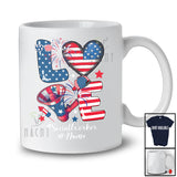 Personalized Custom Name Love Social Worker; Proud 4th Of July American Flag; Patriotic T-Shirt