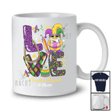 Personalized Custom Name Love Teacher Squad; Lovely Mardi Gras Mask Gnome Leopard T-Shirt