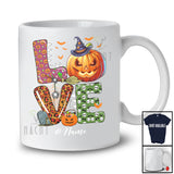 Personalized Custom Name Love; Humorous Halloween Plaid Leopard Pumpkin Lover; Family Group T-Shirt