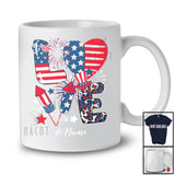 Personalized Custom Name Love; Lovely 4th of July Plaid Leopard Firecracker Heart; Patriotic T-Shirt