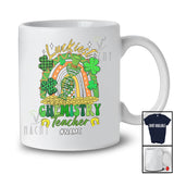 Personalized Custom Name Luckiest Chemistry Teacher; Joyful St. Patrick's Day Shamrock Rainbow T-Shirt