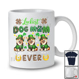 Personalized Custom Name Luckiest Dog Mom Ever; Lovely St. Patrick's Day Three Corgi Owner T-Shirt