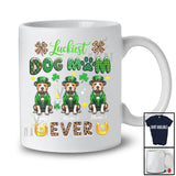 Personalized Custom Name Luckiest Dog Mom Ever; Lovely St. Patrick's Day Three Pit Bull Owner T-Shirt