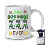 Personalized Custom Name Luckiest Dog Nana Ever; Lovely St. Patrick's Day Three Border Collie T-Shirt