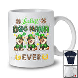 Personalized Custom Name Luckiest Dog Nana Ever; Lovely St. Patrick's Day Three Corgi Owner T-Shirt