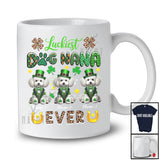 Personalized Custom Name Luckiest Dog Nana Ever; Lovely St. Patrick's Day Three Poodle Owner T-Shirt