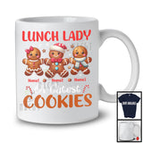 Personalized Custom Name Lunch Lady Of Cutest Cookies; Lovely Christmas Three Gingerbread T-Shirt