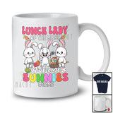 Personalized Custom Name Lunch Lady Of The Most Awesome Bunnies; Lovely Easter 3 Bunnies Eggs T-Shirt