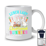Personalized Custom Name Lunch Lady Of The Most Awesome Bunnies; Lovely Easter 3 Bunnies T-Shirt