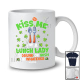 Personalized Custom Name Lunch Lady Or Drunk Irish; Happy St. Patrick's Day Shamrock; Drinking T-Shirt